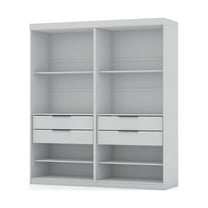 Manhattan Comfort Mulberry 2-Piece Wood Open Sectional Closet Set in White