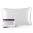 thumbnail image 1 of Mulberry Park 100% Silk Pillowcase - 22 Momme, Grade 6A Mulberry Silk - Deep Envelope Closure - White/Standard/Queen (20" x 28"), 1 of 9