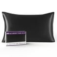 thumbnail image 1 of 22 Momme Silk Pillowcase - Black, 1 of 8