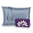 thumbnail image 1 of Mulberry Park 100% Silk Pillowcase - 22 Momme, Grade 6A Mulberry Silk - Hidden Zipper Closure - Steel Blue/Standard (20" x 26"), 1 of 8
