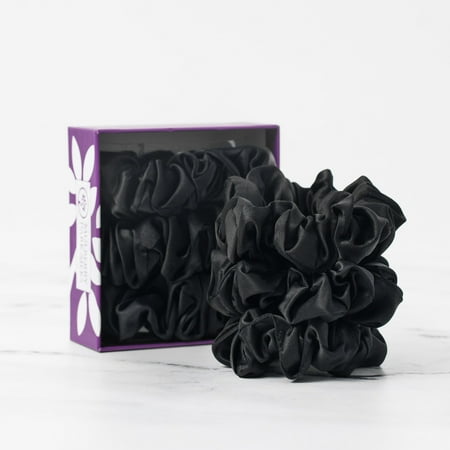 Silk Scrunchies - Midnight Black