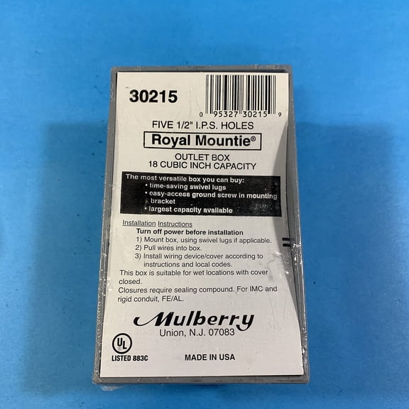 Mulberry Royal Mountie 30215 Weatherproof Box with Permanently Attached Mounting Lugs, Die Cast Aluminum, 18 cu-in