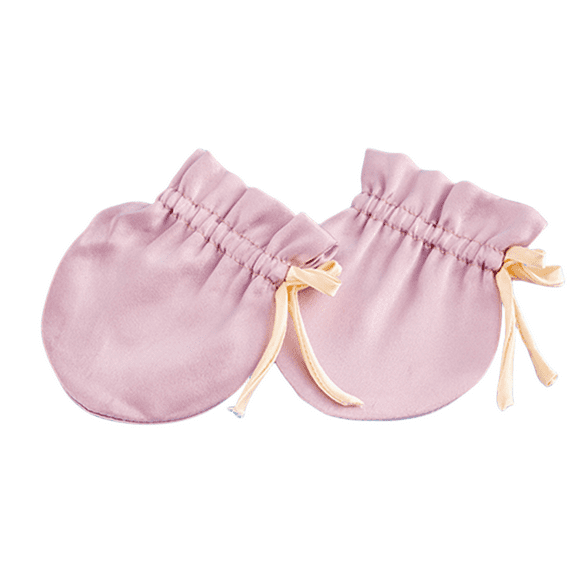 Mulberry Silk Baby Mittens with String 0-6 Months, Newborn no Scratch Gloves for Baby Boys Girls, Organic Silk Eczema Mittens