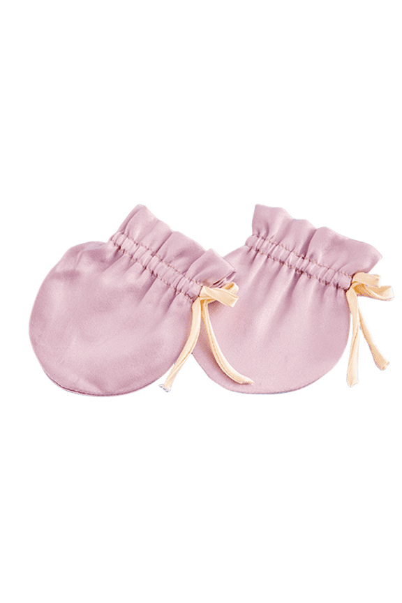 Mulberry Silk Baby Mittens with String 0-6 Months, Newborn no Scratch Gloves for Baby Boys Girls, Organic Silk Eczema Mittens