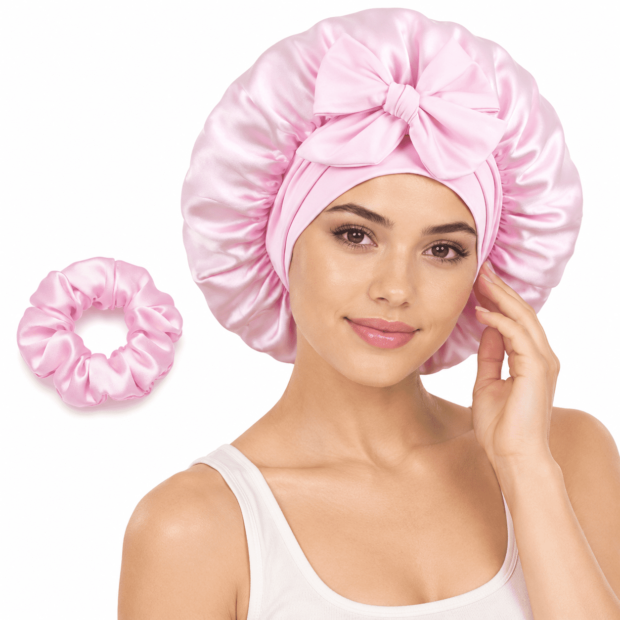 Mulberry Silk Bonnet for Sleeping Women, Set D, Pure Real Silk Hair ...