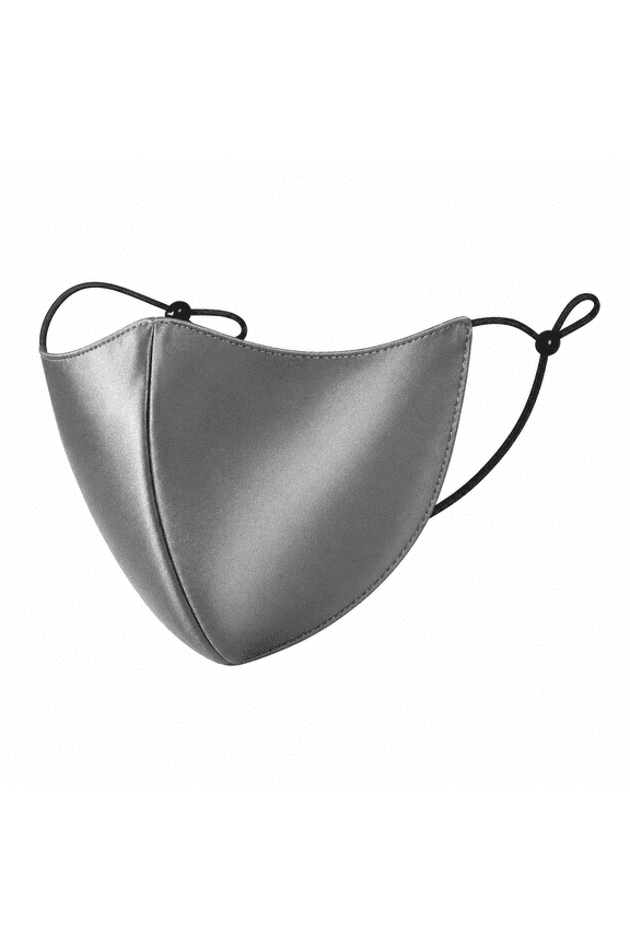 Mulberry Silk Fashion Mask-Adjustable Lacing- Gray