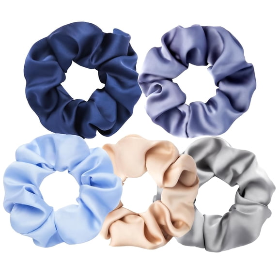 Mulberry Silk Hair Ties, Silk Hair Scrunchies for Frizz & Breakage Prevention, No Damage, Elastic Ponytail Holders