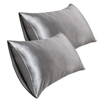 Mulberry Silk Pillow Cases With Hidden Zipper, 2Pcs 20*30 Inch Ultra Smooth And Soft Breathable Cooling Silk Satin Pillowcase For Hair And Skin, Gifts For Women Men Gray 20*30In
