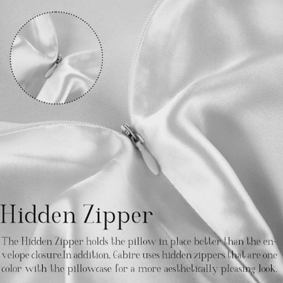 Mulberry Silk Pillow Cases Set of 2, Both Sides Real Silk Pillow Cases for Hair and Skin Cool Pillowcases Organic Silk Pillowcase 2 Pack with Hidden Zipper, White, King (20"36")