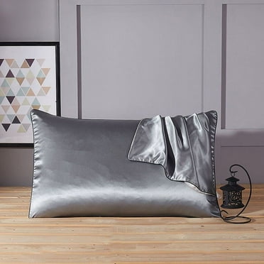Mulberry Silk Pillowcase for Hair and Skin Standard Pillow Case with Hidden Zipper Soft Breathable Smooth Cooling Silk Pillow Covers for Sleeping