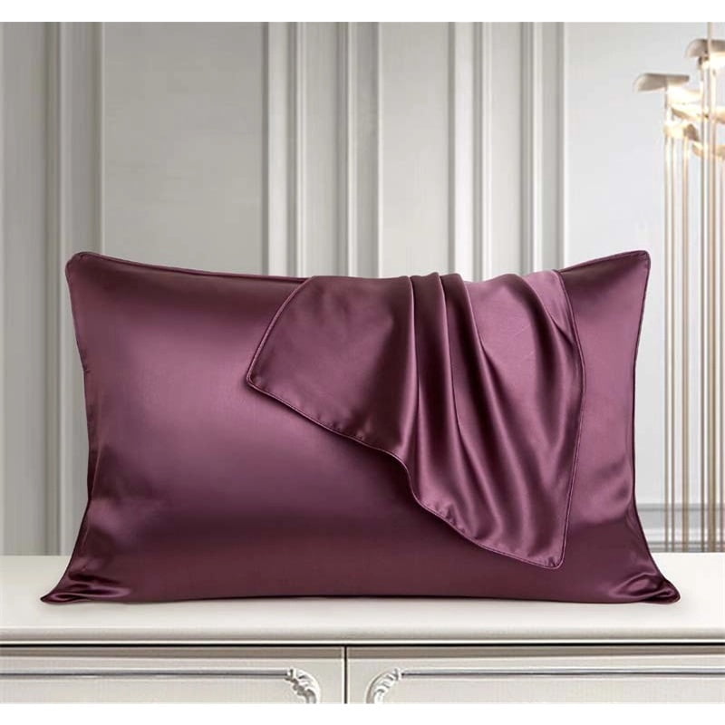 Mulberry Silk Pillowcases Standard, Health, Smooth, Anti Acne, Beauty Sleep ,Silk Pillow Cases 2 Pack, Enchanting Purple (48X74cm)