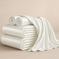 Mulberry Silk Sheet Set 4Pcs, 6A Grade 12 Momme Mulberry Silk Bed Sheets, Fits Mattress Upto 7-12" Deep Pocket ( Twin, White)