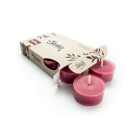 Mulberry Tealight Candles - 6 Dark Red Premium Scented Tea Lights - Shortie's Candle Company