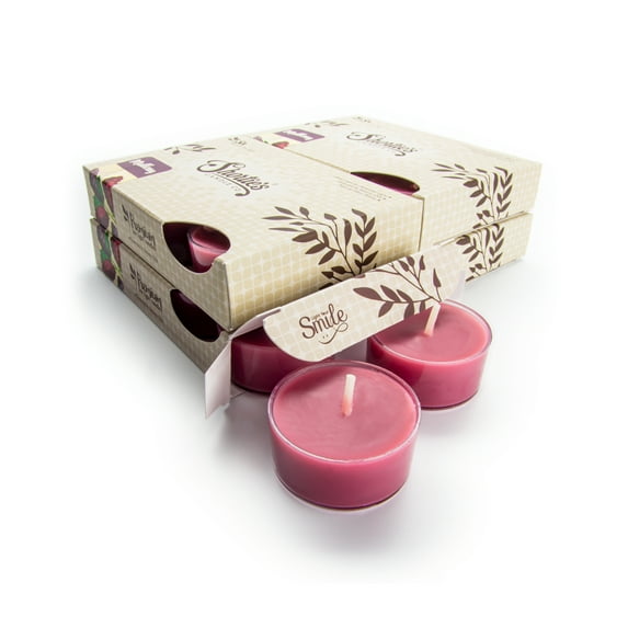 Mulberry Tealight Candles Bulk Pack - 24 Dark Red Premium Scented Tea Lights - Shortie's Candle Company