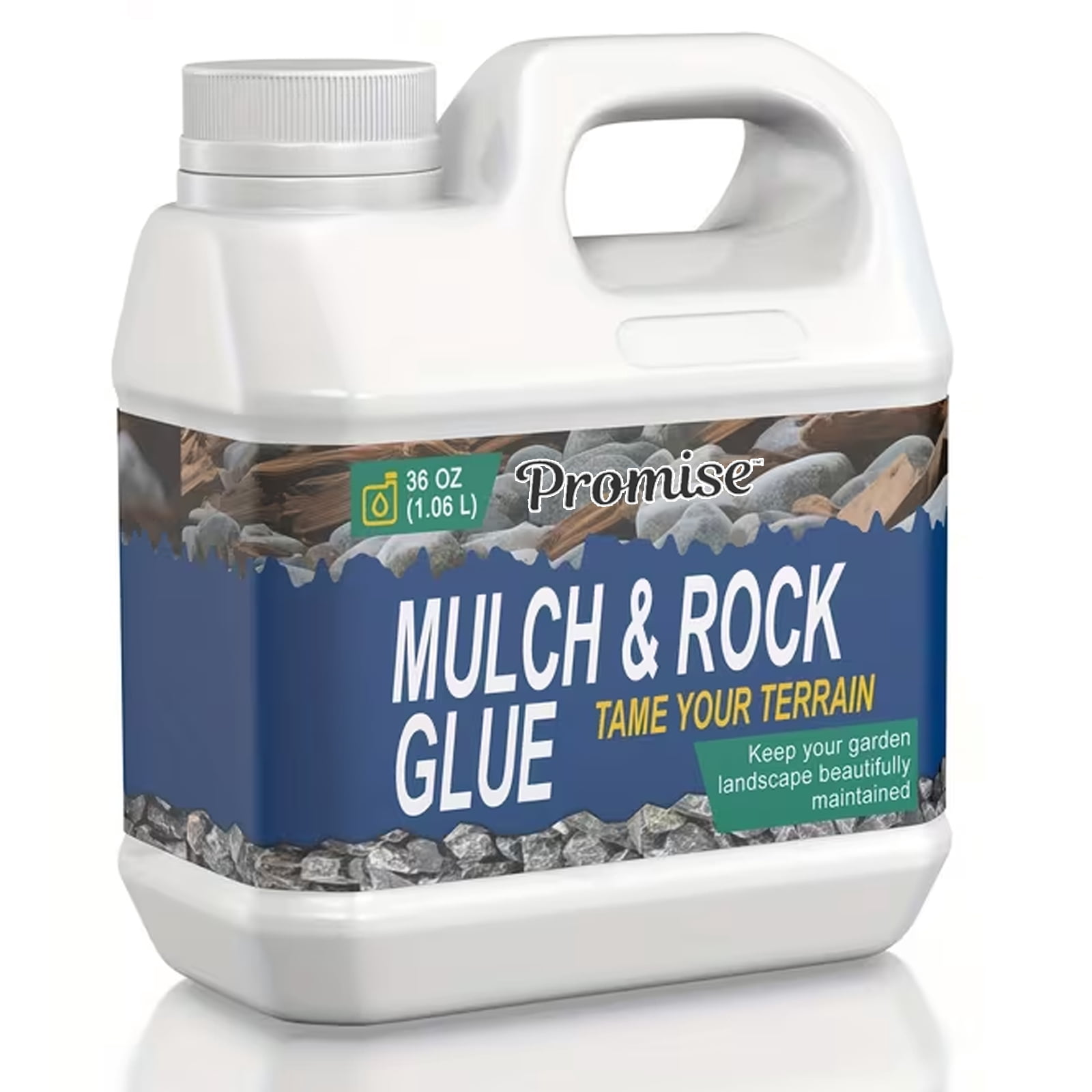 Mulch Glue 36OZ, covering adhesive for bonding stones, views, gardens, gravel, stones, leaves, bark, garden paths