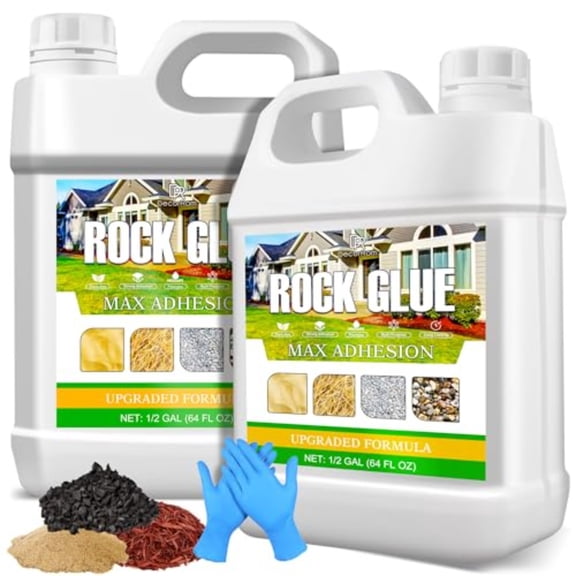 Mulch Glue for Landscaping 1 Gallon Rocks Glue Fast-Drying Adhesive for Rock Gravel and Mulch Non-Toxic Long-Lasting Stabilizer for Pine Straw Pebbles and Weed Barrier Strong Spray for Outdoor