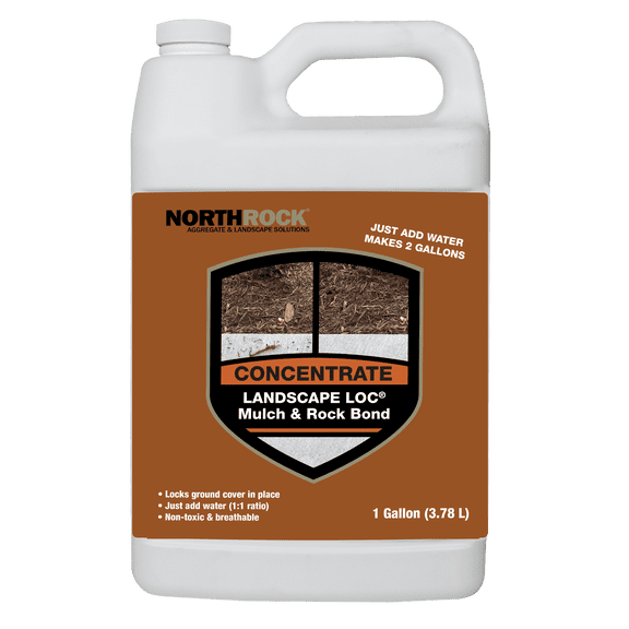 Mulch & Rock Bond Concentrated Formula - Binder for Mulch, Rock, Bark, & Pea Gravel, Strong Stabilizing Glue, Just Add Water, Makes 2 Gallons, Covers 500-1,500 sq. ft. (1 Gallon)