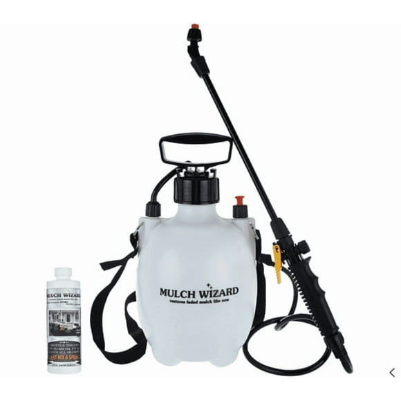 Mulch Wizard Colored Mulch Renewal Spray with Pump + 8 oz Black Forest