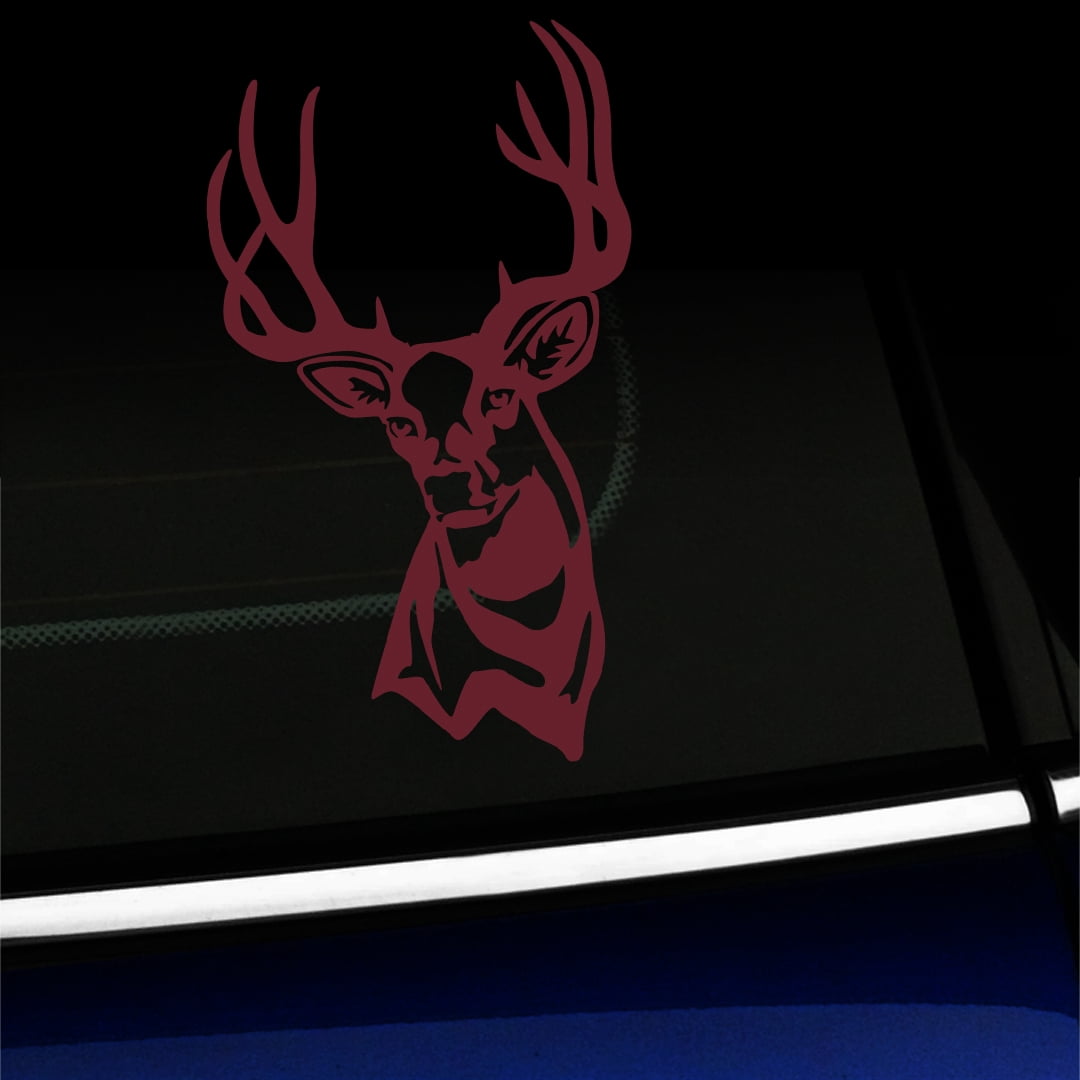 Mule Deer Buck - Vinyl Decal - Choose Color - [BURGUNDY] - Walmart.com