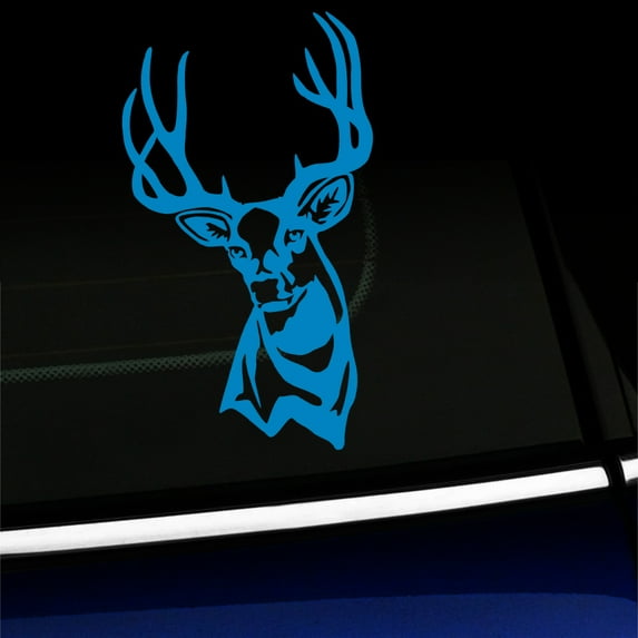 Mule Deer Buck - Vinyl Decal - Choose Color - [LIGHT BLUE]