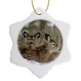 thumbnail image 1 of 3drose, Mule Deer Resting in Cover in Whitefish Montana - Us27 Cha1240 - Chuck Haney, 3 inch Snowflake Porcelain Ornament, 1 of 7