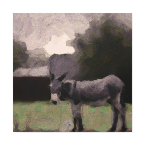 Mule in Moonlight Scene - Canvas
