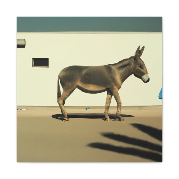 Mule in Moonlight Scene - Canvas