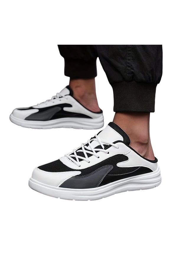 Mules Fashion Sneakers for Men 2025 Outdoor Sports Lace up Walking Shoes Half Slippers Casual Slip on Sandals