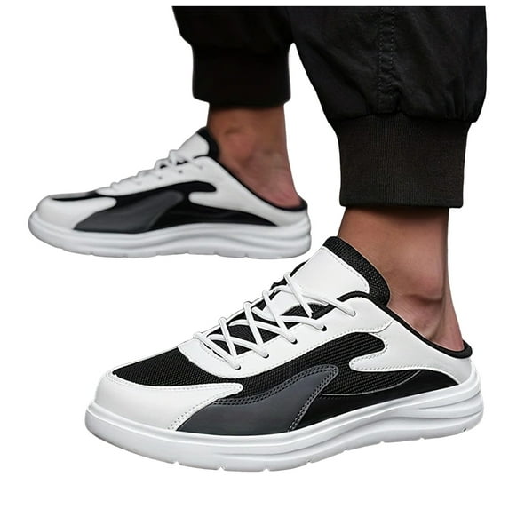 Mules Fashion Sneakers for Men 2025 Outdoor Sports Lace up Walking Shoes Half Slippers Casual Slip on Sandals