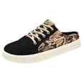 thumbnail image 1 of Mules Fashion Sneakers for Women 2025 Vintage Flower Platform Casual Flats Hands Free Slip on Walking Shoes, 1 of 4