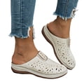 thumbnail image 1 of Mules Sandals for Women Thick Sot Sole Retro Hollow out Slip on Slides Casual Lightweight Nonslip Orthopedic Walking Shoes White Size 7, 1 of 8