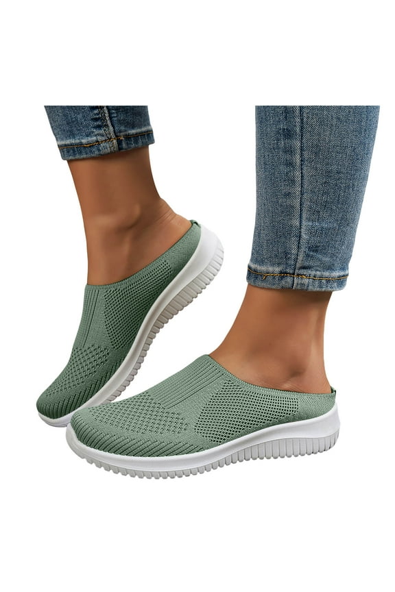 Mules Sneakers for Women Comfortable Breathable Wide Feet Mesh Slip on Walking Shoes Orthopedic Slide Sandals