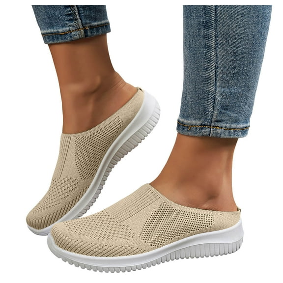 Mules Sneakers for Women Comfortable Breathable Wide Feet Mesh Slip on Walking Shoes Orthopedic Slide Sandals