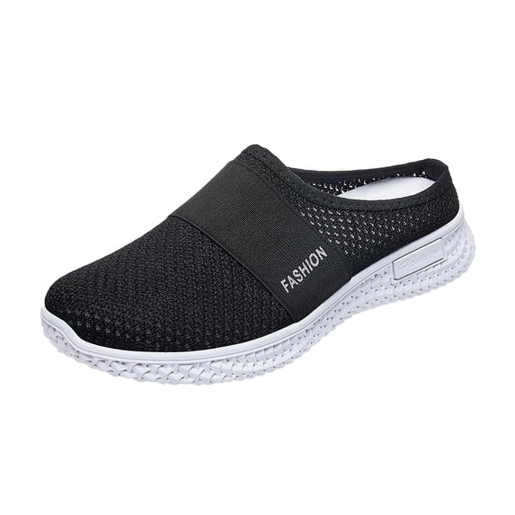 Mules for Women Summer Orthopedic Shoes with Arch Support Diabetic Air-Cushion Slip-On Walking Shoe Breathable Hollow Out Clogs Lightweight Open Back Shoes Comfortable Closed Toe Mules, 42