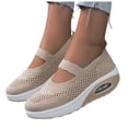 thumbnail image 1 of Mules for Women 2026 Backless Walking Sneakers Mesh Air Cushion Orthopedic Arch Support Slip on Shoes Breathable Closed Toe Slides Beige Size 7, 1 of 5