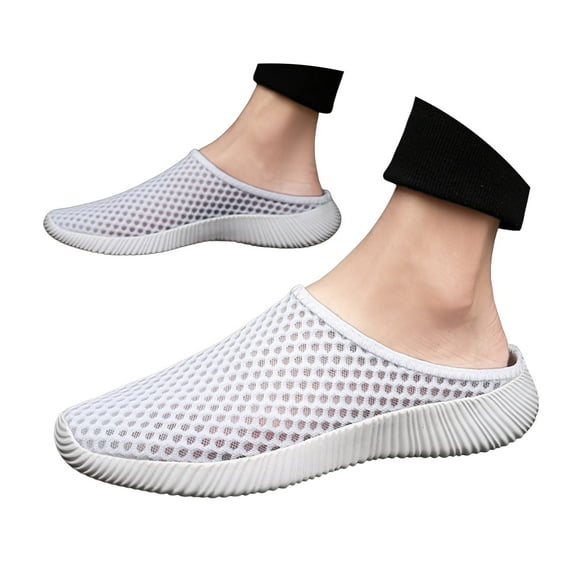 Mules for Women Men 2025 Summer Breathable Slip on Walking Sneakers Mesh Backless Beach Casual Sandals