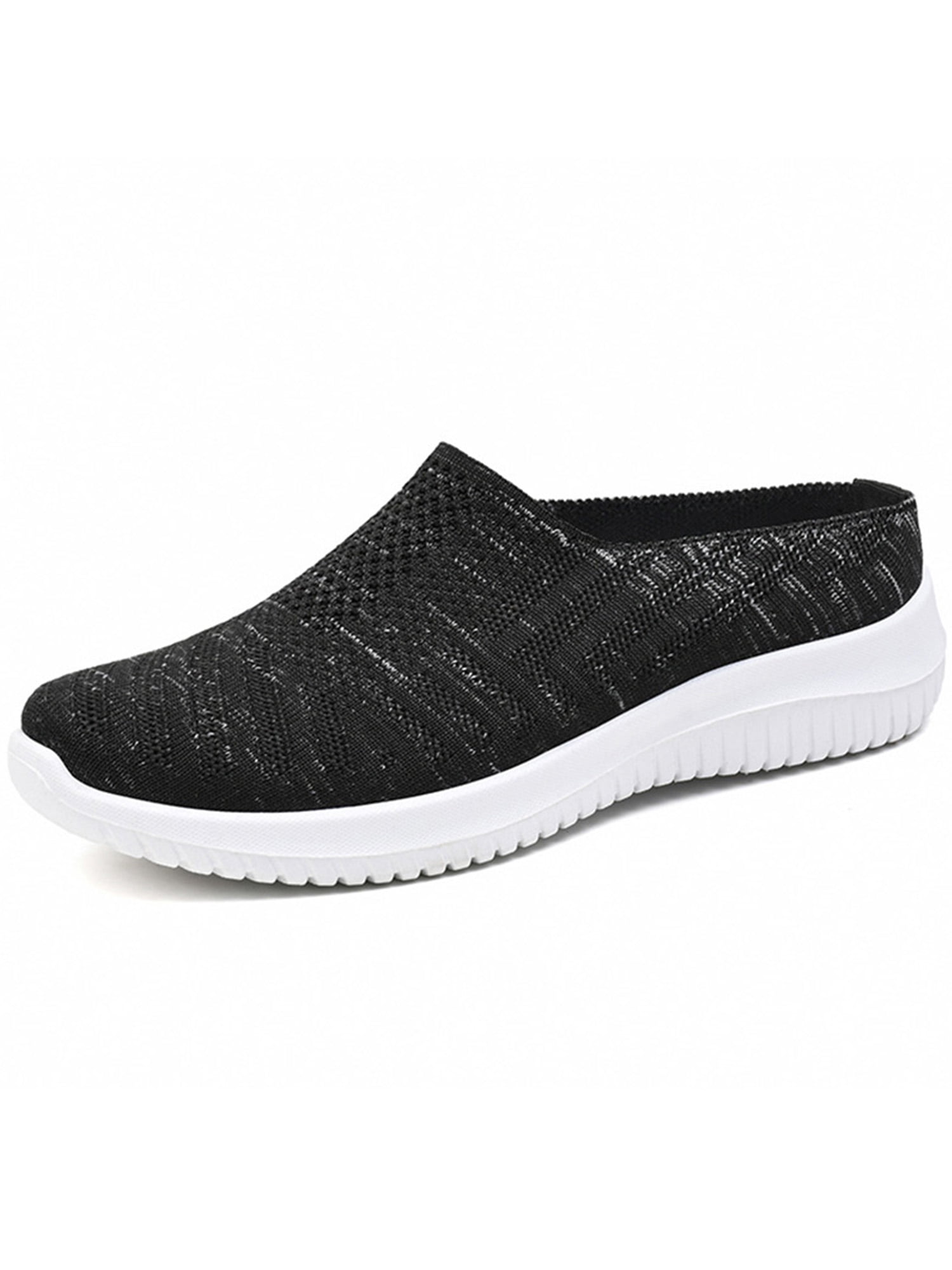 Mules for Women Slip On Comfort Shoes Walking Backless Sneakers Black 6 ...
