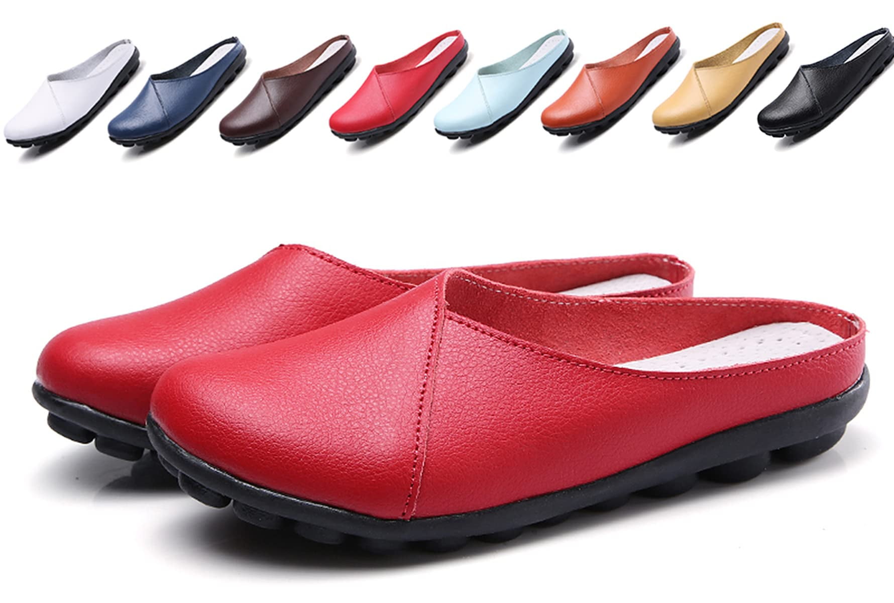 slip on flat mules