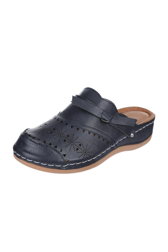 Mules for Womens Comfortable Slip on Garden Work Shoes with Adjustable Strap Breathable Summer Shoes