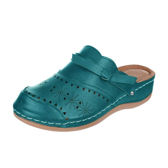 Mules for Womens Comfortable Slip on Garden Work Shoes with Adjustable Strap Breathable Summer Shoes