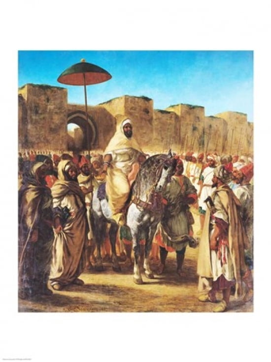 Muley Abd-ar-Rhaman  The Sultan of Morocco Canvas Art - Eugene Delacroix (24 x 36)