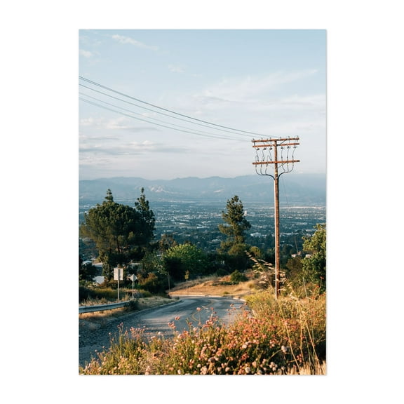 Mulholland Drive, Encino - Los Angeles California Photography Scenic Landscape Nature Rural Countryside Summer Unframed Wall Art Print 18 x 24 inches