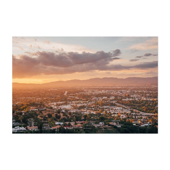 Mulholland Sunset 05 - California Photography Cityscape Sunset Landscape Scenic Skyline Nature Unframed Wall Art Print 20 x 28 inches