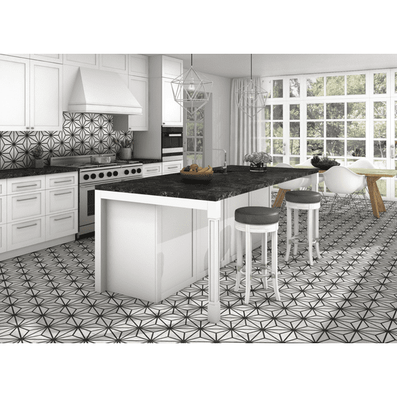 Mulia Inc - Provenzal 9" x 10" Hexagon Porcelain Field Tile in Tribeca Grey (25 Pcs/11.19 sqft)