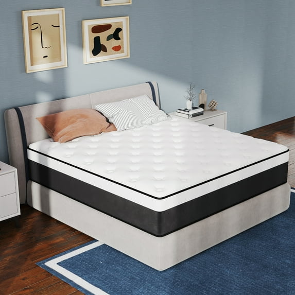Mulinature 10 inch Queen Mattress in a Box, Gel Memory Foam and Pocket Spring Hybrid Mattress