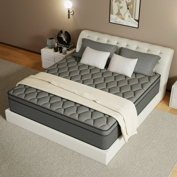 Mulinature Queen Mattress, 12 Inch Memory Foam Mattress in a Box, Individual Pocket Spring Mattress with Motion Isolation and Pressure Relief, Medium Firm, CertiPUR-US