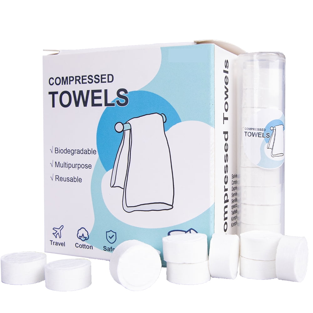 Muling Compressed Towels,110 PCS with 1 Carrying Case,Compressed Tissues Toilet Paper Tablets for Travel,Sport,Home Hand Wipes