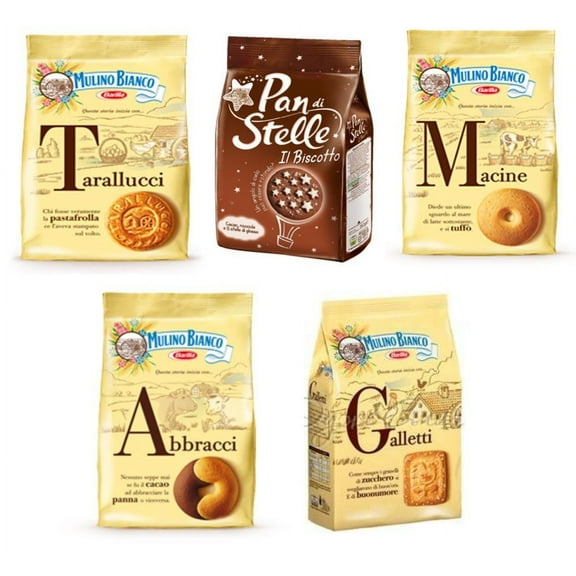 Mulino Bianco:Assorted Biscuits * STF9Total 61.72 Ounce (1750g) * Pack of 5 [ Italian Import ]