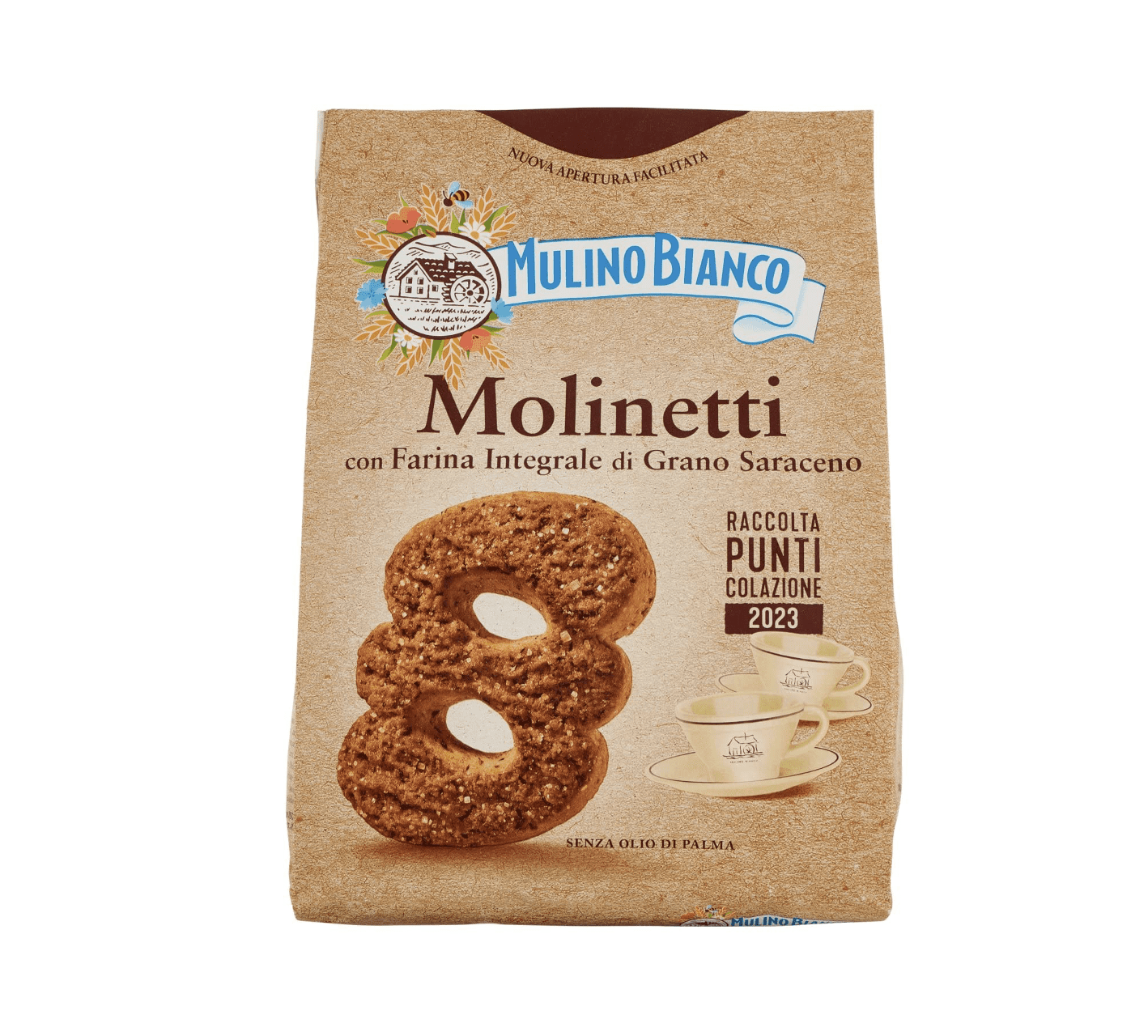 Mulino Bianco: "Molinetti" Shortbread cookies with flour buckwheat and brown sugar - 28.21 Oz (800g)