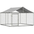 thumbnail image 1 of Mulinsonfly Heavy-Duty Outdoor Dog Kennel 118" x 118" x 71" with Lockable Door & Waterproof Roof for Yard & Farm, 1 of 7